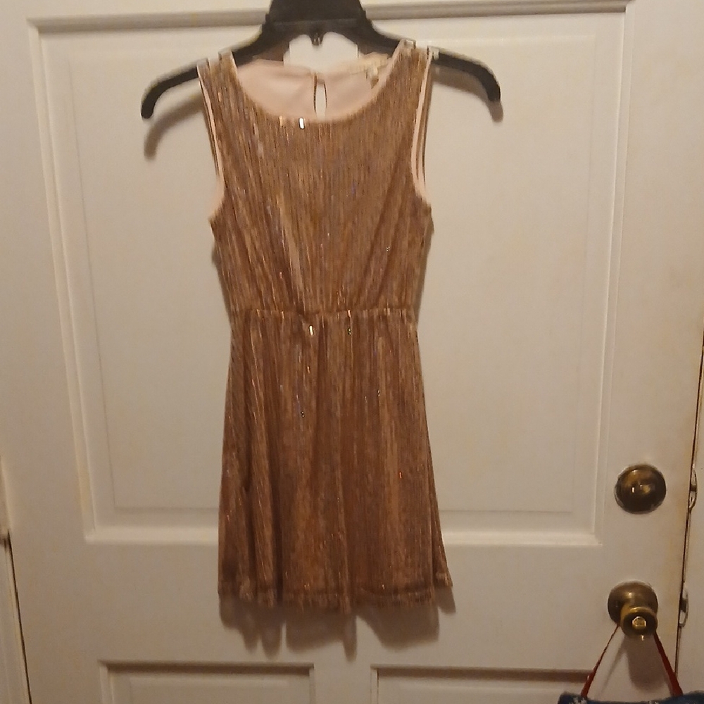 Copper Key Shimmering Gold Formal Dress